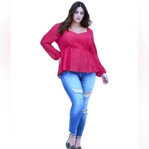 TORRID Pink Heart Blouse